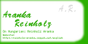 aranka reinholz business card